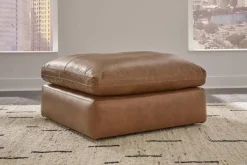 Mor Furniture Ottomans|Emillia Oversized Ottoman In Caramel Leather