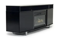 Mor Furniture Fireplace Tv Stands|Fireplaces|Enterprise Console W/ Fireplace Insert In Black, 72 Inch
