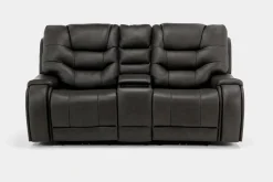 Mor Furniture Reclining Loveseats|Loveseats|Estilo 2 Power Console Loveseat In Canyon Gray