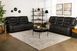 Mor Furniture Reclining Loveseats|Loveseats|Estilo 2 Power Console Loveseat In Canyon Gray