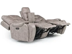 Mor Furniture Reclining Loveseats|Loveseats|Estilo 2 Power Console Loveseat In Canyon Gray