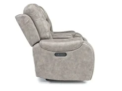 Mor Furniture Reclining Loveseats|Loveseats|Estilo 2 Power Console Loveseat In Canyon Gray