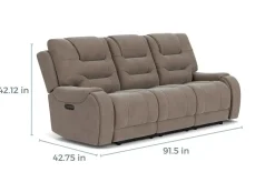 Mor Furniture Reclining Sofas|Sofas|Estilo 2 Power Sofa In Canyon Gray