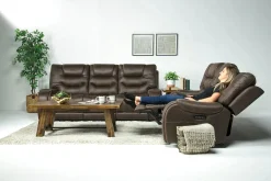 Mor Furniture Reclining Sofas|Sofas|Estilo 2 Power Sofa In Canyon Gray