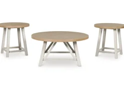 Mor Furniture Coffee Tables|Fawndell Coffee Table & 2 End Tables In Antique White/Brown