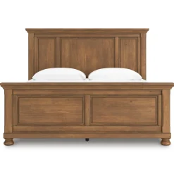 Mor Furniture Beds|Feddinger Panel Bed In Medium Brown, Queen