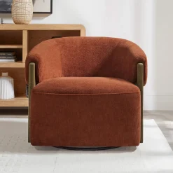 Mor Furniture Chairs|Finley Swivel Chair In Rust