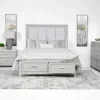 Mor Furniture Bedroom Sets|Fiona Storage Bed, Dresser, Mirror & Nightstand In Mist Gray, Queen