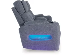 Mor Furniture Reclining Loveseats|Loveseats|Forest Lake 2 Power Console Loveseat In Alloy