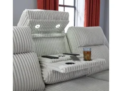 Mor Furniture Reclining Sofas|Sofas|Forest Lake 2 Power Sofa W/ Drop Down Table In Alloy