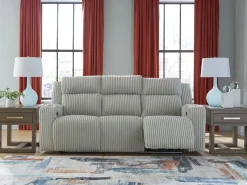 Mor Furniture Reclining Sofas|Sofas|Forest Lake 2 Power Sofa W/ Drop Down Table In Alloy