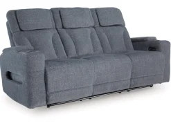 Mor Furniture Reclining Sofas|Sofas|Forest Lake 2 Power Sofa W/ Drop Down Table In Alloy