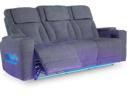Mor Furniture Reclining Sofas|Sofas|Forest Lake 2 Power Sofa W/ Drop Down Table In Alloy