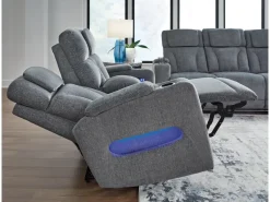 Mor Furniture Reclining Sofas|Sofas|Forest Lake 2 Power Sofa W/ Drop Down Table In Alloy