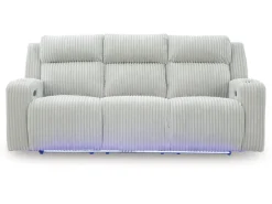 Mor Furniture Reclining Sofas|Sofas|Forest Lake 2 Power Sofa W/ Drop Down Table In Alloy