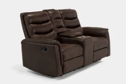 Mor Furniture Reclining Sofas|Loveseats|Forte Reclining Console Loveseat In Dark Brown