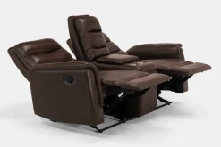 Mor Furniture Reclining Sofas|Loveseats|Forte Reclining Console Loveseat In Dark Brown
