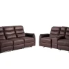Mor Furniture Reclining Sofas|Forte Reclining Sofa & Console Loveseat In Dark Brown