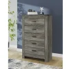 Mor Furniture Dressers & Chests|Frandern 5 Drawer Chest In Gray