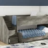 Mor Furniture Kids Beds & Bunk Beds|Frandern Loft Bed W/ Caster Bed & Storage Steps In Gray, Twin