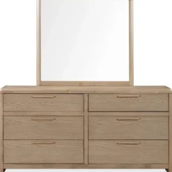 Mor Furniture Bedroom Sets|Furano Upholstered Bed, Dresser, Mirror & 1 Drawer Nightstand In Ginger, Full