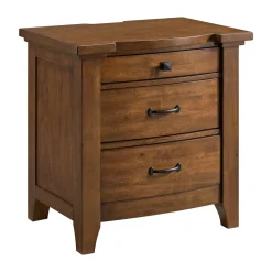 Mor Furniture Nightstands|Gage 3 Drawer Nightstand In Chestnut