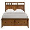 Mor Furniture Storage Beds|Beds|Gage Sleigh Bed W/ Storage In Chestnut, Queen