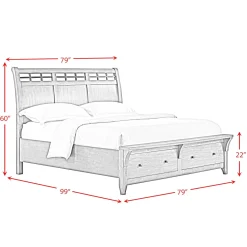 Mor Furniture Storage Beds|Beds|Gage Sleigh Bed W/ Storage In Chestnut, Queen