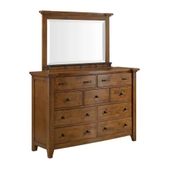 Mor Furniture Bedroom Sets|Gage Sleigh Bed W/ Storage, Dresser, Mirror & Nightstand In Chestnut, Queen