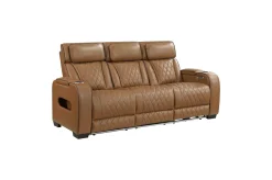 Mor Furniture Reclining Sofas|Sofas|Gallington 2 Power Sofa W/ Drop Down Console In Brown
