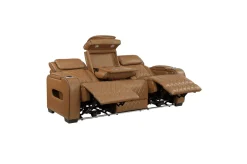 Mor Furniture Reclining Sofas|Sofas|Gallington 2 Power Sofa W/ Drop Down Console In Brown