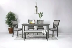 Mor Furniture Seating For 6|Dining Room Sets|Gia Dining Table, 4 Chairs & Bench In Light Brown