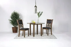 Mor Furniture Seating For 2|Round Dining Sets|Gia Extendable Round Dining Table & 2 Chairs In Dark Brown