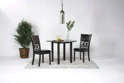 Mor Furniture Seating For 2|Round Dining Sets|Gia Extendable Round Dining Table & 2 Chairs In Dark Brown
