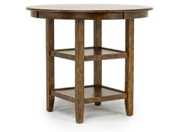Mor Furniture Seating For 4|Round Dining Sets|Gia Round Counter Height Dining Table & 4 Stools In Gray
