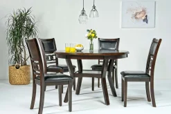 Mor Furniture Seating For 4|Round Dining Sets|Gia Round Dining Table & 4 Chairs In Dark Brown