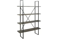 Mor Furniture Bookcases & Library Walls|Gilesgrove Tall Bookcase In Black & Gray