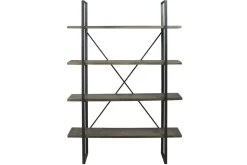 Mor Furniture Bookcases & Library Walls|Gilesgrove Tall Bookcase In Black & Gray