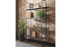 Mor Furniture Bookcases & Library Walls|Gilesgrove Tall Bookcase In Black & Gray