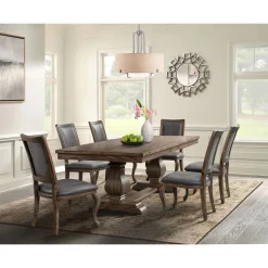 Mor Furniture Seating For 6|Dining Room Sets|Gramercy Dining Table & 6 Tall Back Chairs In Walnut