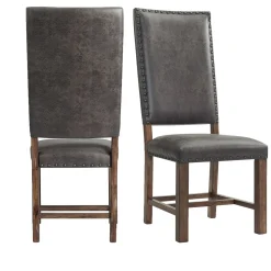 Mor Furniture Dining Chairs|Gramercy Tufted Tall Back Side Chair In Walnut, Set Of 2