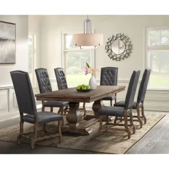 Mor Furniture Dining Chairs|Gramercy Tufted Tall Back Side Chair In Walnut, Set Of 2