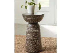 Mor Furniture Accent Tables|Hadcher Accent Table In Warm Brown And Cream