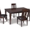 Mor Furniture Seating For 4|Dining Room Sets|Haddigan Extendable Dining Table & 4 Chairs In Dark Brown