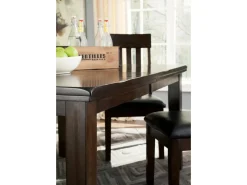 Mor Furniture Seating For 4|Dining Room Sets|Haddigan Extendable Dining Table & 4 Chairs In Dark Brown