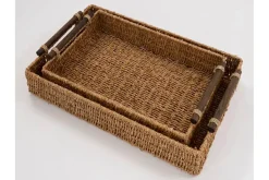 Mor Furniture Trays & Boxes|Halima Tray In Chocolate, Set Of 2