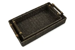 Mor Furniture Trays & Boxes|Halima Tray In Chocolate, Set Of 2