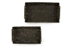 Mor Furniture Trays & Boxes|Halima Tray In Chocolate, Set Of 2