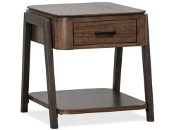 Mor Furniture Sofa & End Tables|Hallie Rectangle End Table In Milk Chocolate/Dark Chocolate