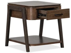 Mor Furniture Sofa & End Tables|Hallie Rectangle End Table In Milk Chocolate/Dark Chocolate
